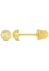 delightful gold lovely half ball infant stud earrings